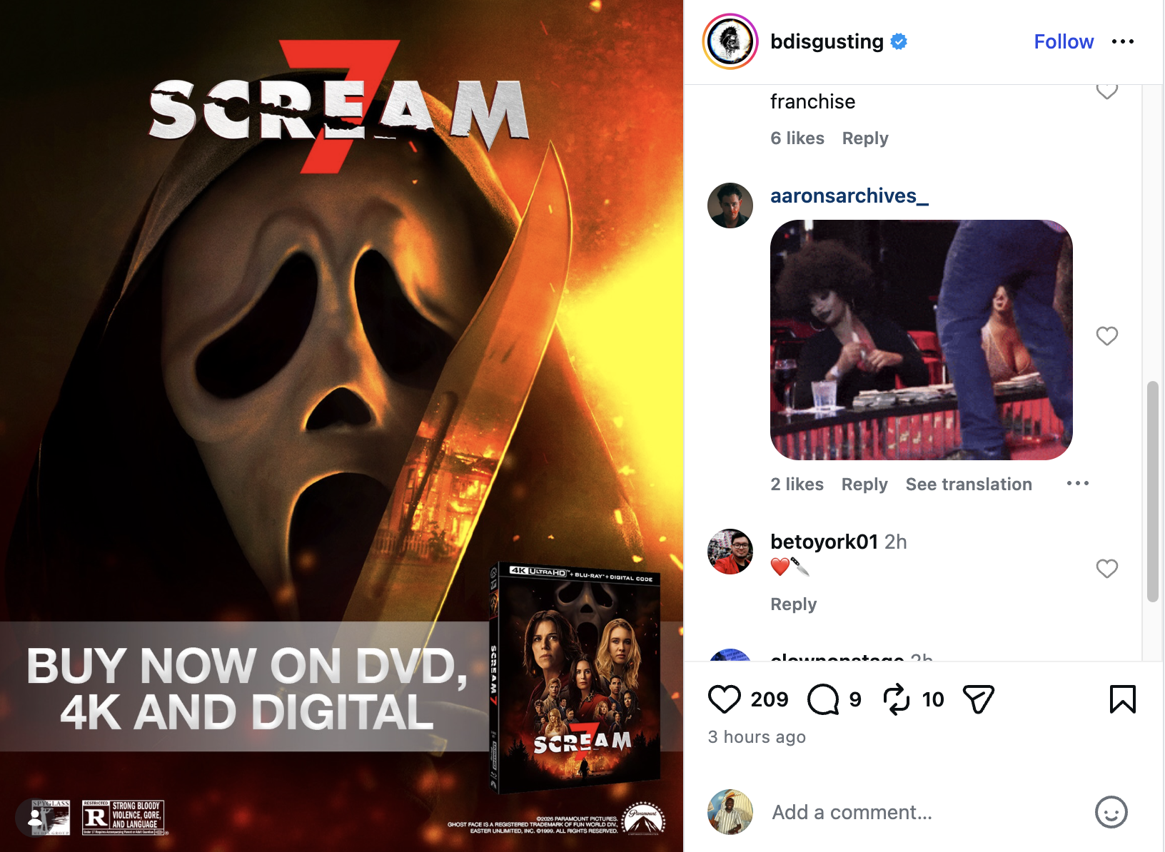 Bloody Disgusting - Instagram Post